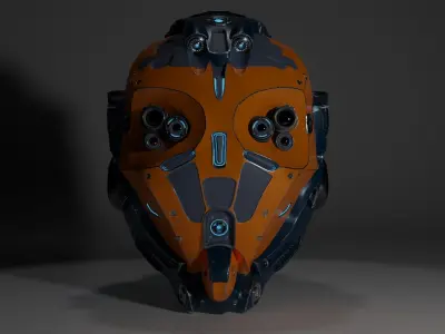 Sci-fi helmet Low-poly 3D model