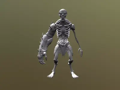 Low Poly Stylized Augmented Bone Crusher - PBR Low-poly 3D model