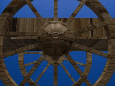 Rustic Wooden Cart 3D Asset Free 3D model