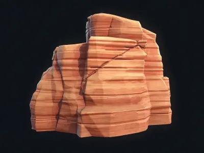Stylized Desert Rock 4 Low-poly 3D model