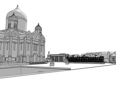 Moscow City Soymonovskiy St Low-poly 3D model