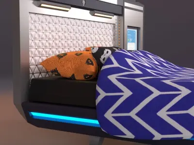 Futuristic Bed Low-poly 3D model