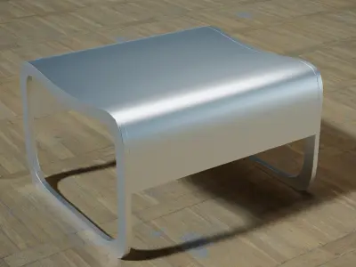 chair silver stool Low-poly 3D model