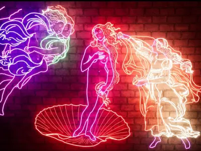 The birth of Venus in Neon CLEANER VERSION 3D model