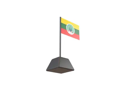 Flag of the State of Burma 1943 v1 001 Low-poly 3D model