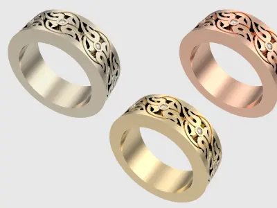 Elegant Filigree Ornament Ring JDBCo 3D print model