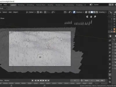 Unseen tunnel in forest with watch towers low poly scene Free low-poly 3D model