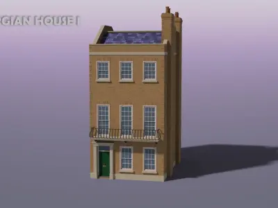 Georgian House I Low-poly 3D model