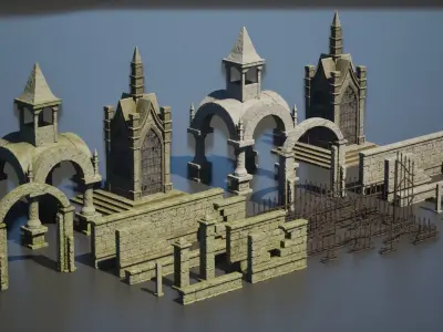 Graveyard pack vol 01 Low-poly 3D model