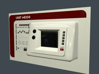 Retro Scifi Terminal Low-poly 3D model