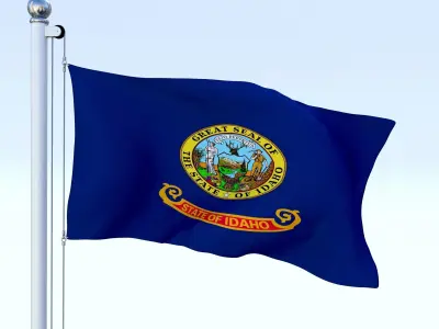 Animated Idaho Flag Low-poly 3D model