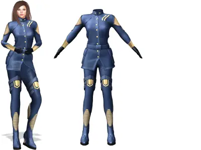 Cyperpunk Sci-Fi Spacesuit Outfit Low-poly 3D model