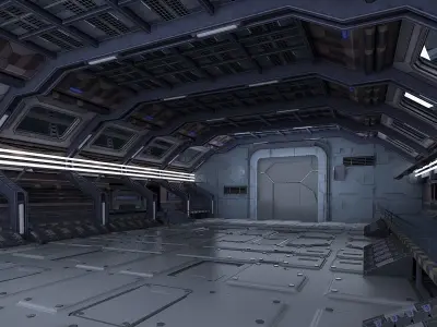 space stations passages sci fi scenarios labs spaceship 3D model