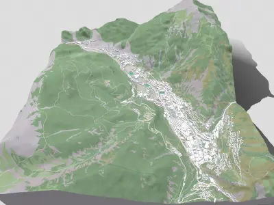 Cityscape Andorra la Vella in Andorra  3D model
