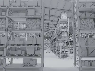 Warehouse Low-poly 3D model