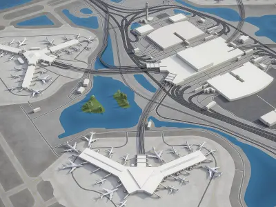Orlando - Airport - MCO Low-poly 3D model