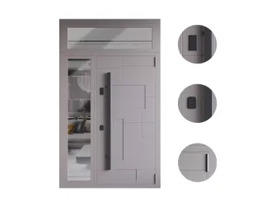 Modern entrance door 01 3D model