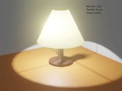 Bedside Lamp - Lampshade - Abajur Low-poly 3D model
