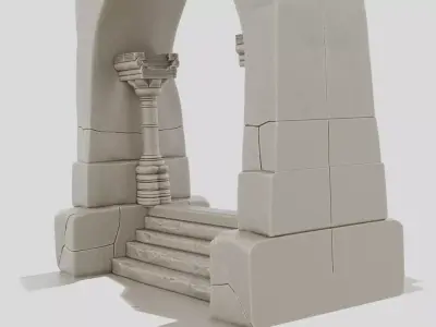 Fantasy Dungeon Stone Staircase for 3D print 3D model