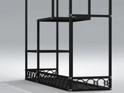 Firewood Rack Wrought Iron Free 3D model