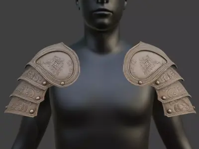 DETAILED MEDIEVAL SHOULDER PAULDRONS 3D print model