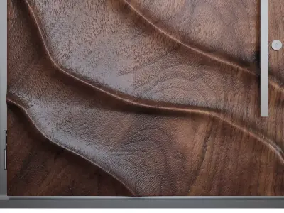 Entrance wood door Low-poly 3D model