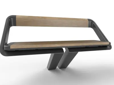 Bench 01 Low-poly 3D model