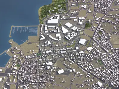 Jizan - 3D City Model Low-poly 3D model