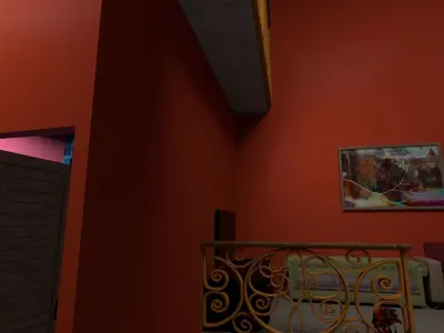 House interior of with walls Low-poly 3D model