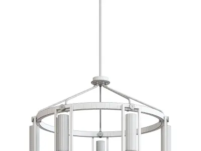 Ramos Matte Black and Warm Gold Ring Chandelier 3D model