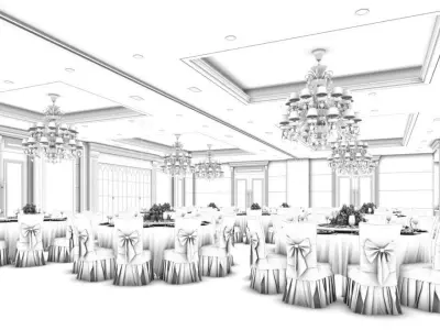 Business Restaurant - Coffee - Banquet  132 3D model