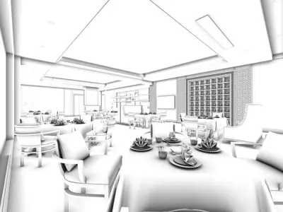 Business Restaurant - Coffee - Banquet  111 3D model