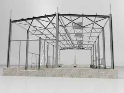 Hangar industrial construction 3D model