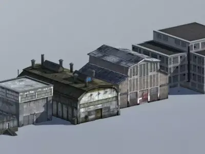 Mobile Buildings Pack  - 17 in 1 Free low-poly 3D model