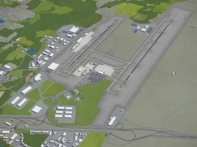 Huntsville Airport Low-poly 3D model