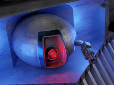 Giant Scorpion Robot with Flamethrower and Saw 3D model