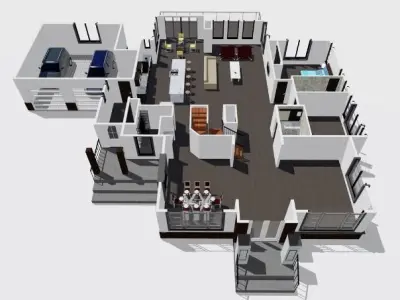 Exterior Interior Home Revit 3D model