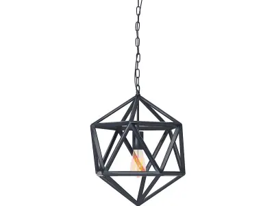 Vintage Industrial style Geometric Matte Iron Cage Pendant Light 3D model