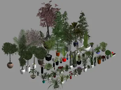 3D Plants Family Revit model 3D model