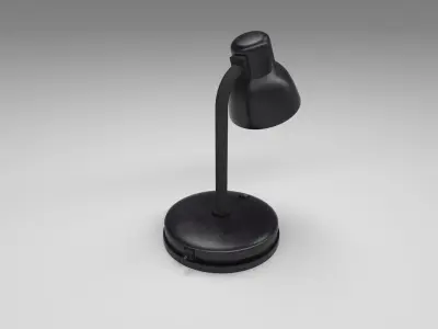 Modern table lamp black Low-poly 3D model