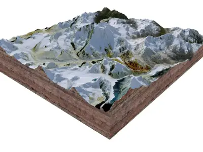 Makalu Mountain Nepal China 3D model