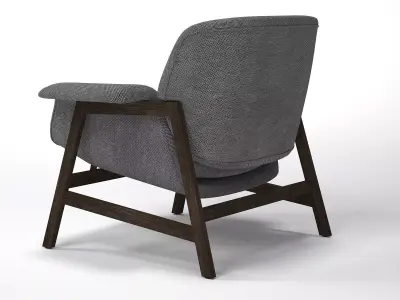 Armchair lounge chair with wooden legs 3D model purchase