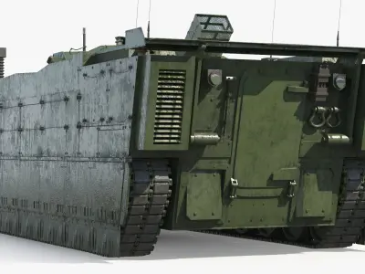  Tracked Amphibious Infantry Vehicle Wet Hull Rigged 