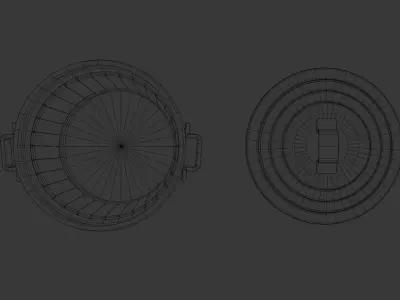 Trash can with a lid Low-poly 3D model