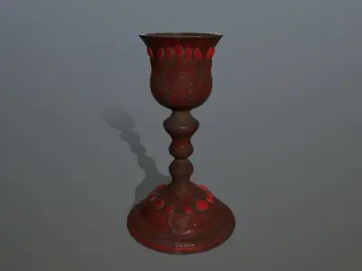 Chalice 4 candlestick Low-poly 3D model