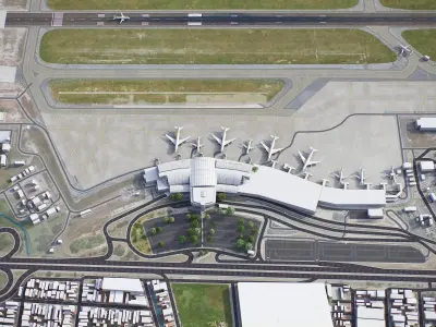 Fortaleza Airport Low-poly 3D model