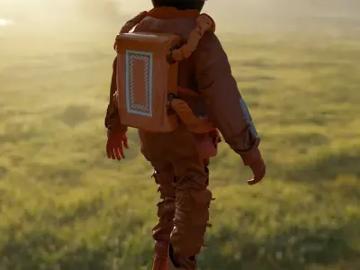 Space suit - Scifi Astro Cyber  Low-poly 3D model