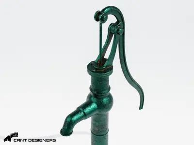 Garden Hand Pump Low-poly 3D model
