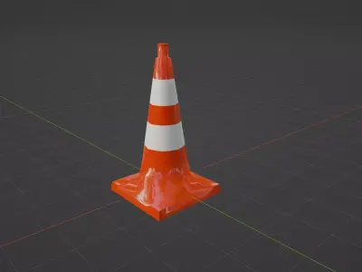 Traffic cone Low-poly 3D model 33