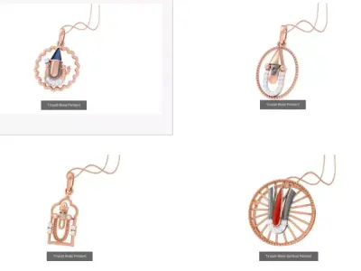 4 Tirupati Balaji Spiritual Pendant  3D Model Pack